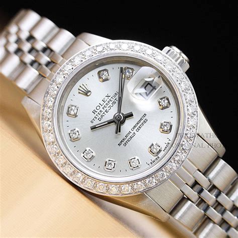 silver diamond rolex women's|real diamond rolex watches.